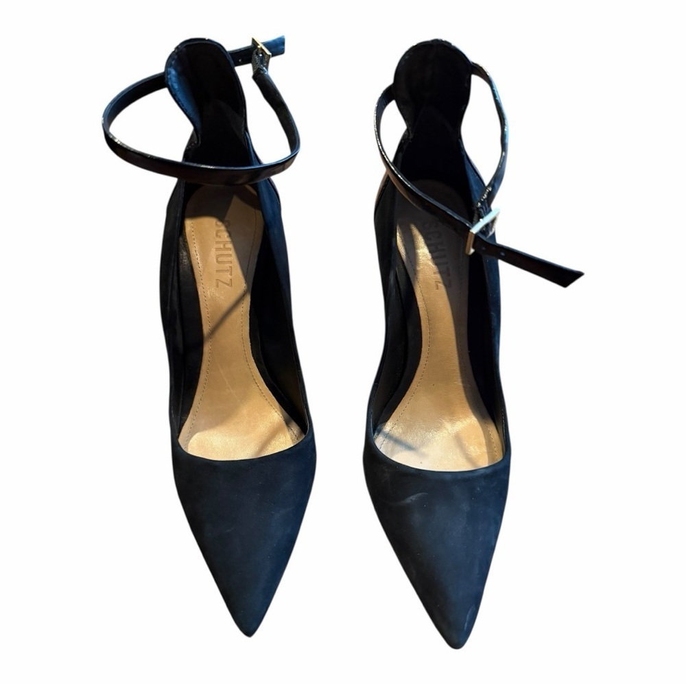 Schutz Elegant Black Ankle Strap Heels - Event - Date Night - Size 6.5 / EU 37